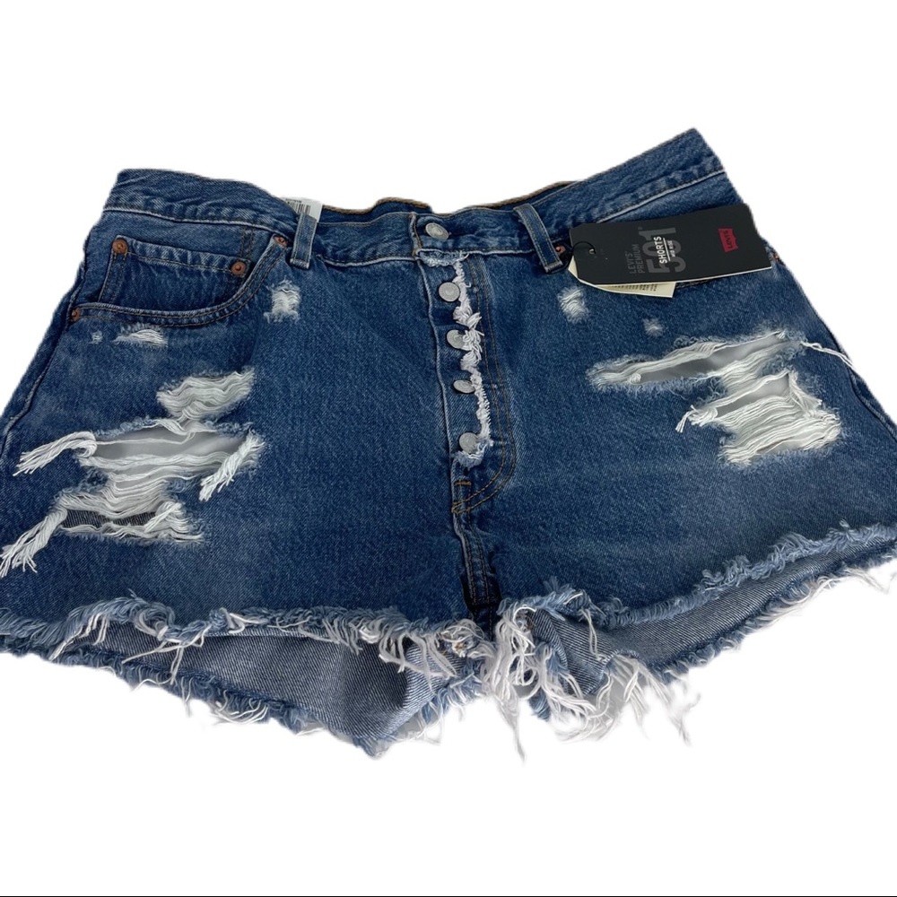 Levis Premium 501 Shorts Mid Rise Button Fly 33
